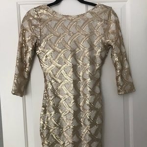 NWOT gold sequined dress